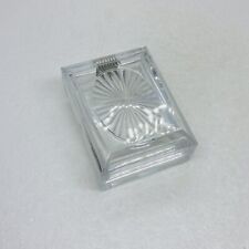 Vintage Acrylic Jewelry Trinket Box Clear Flip Top 3.5” Tabletop Art Decor 6 picture