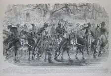 Original Civil War Lithograph African-American Hostlers Watering Their Mules picture