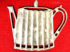Vintage Godinger Silver Teapot Footed Trivet Teapot Design Made in Hong Kong picture