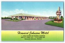 c1950's Howard Johnson Motel Roadside Salina Kansas KS Unposted Vintage Postcard picture