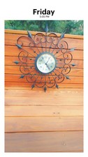 Vtg Modern Eames Era Atomic Starburst Atomic Welby Metal Wall Clock *Works Well* picture