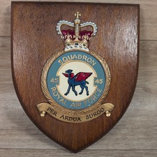 Royal Air Force 45 Squadron - Per Aruda Surfo - Plaque Shield  picture