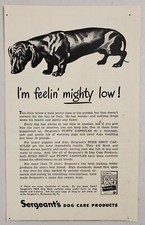 1948 Print Ad Sergeant's Puppy Capsules for Worming Dachshund  picture