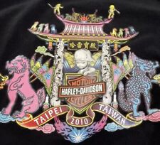 Vintage 2010 Baby Warrior Harley Davidson Hog Taipei Taiwan T-shirt Men Black L picture