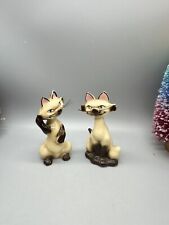 Vintage 1950s Disney Si And Am Salt & Pepper Shakers Siamese cats Lady & Tramp picture