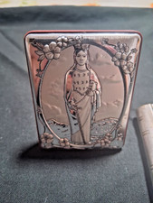 Vintage ST Dymphna devotional and Silver -plated metal Rosery case from Italy picture