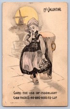 Valentine's Day Postcard c1910 Dutch Girl Windmill Poem P. F. Volland & Co. picture