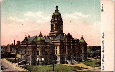 Evansville IN Indiana Court House Areal View 1919 Postcard picture