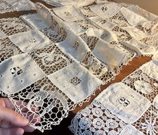 Vintage Lace Handmade Italian Point De Venice Table Runner Place Settings Rare picture
