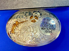 Gun Clay Pigeon Skeet Shooting T.S.C. Fall WAGES Silversmiths Trophy Belt Buckle picture