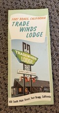 Trade Winds Lodge/Pancake House. Foldout Brochure.  Fort Bragg, CA.   Vintage picture