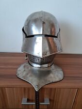 Vintage steel knight helmet picture