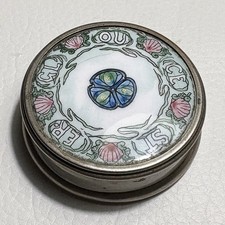 Antique Gloucester MA ENAMEL SEAHORSE SEAWEED Jewelry Trinket Box ART NOUVEAU picture