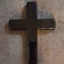 Glass Christianity Black Christian Cross Crucifix Wall Hanging Wall Decor picture