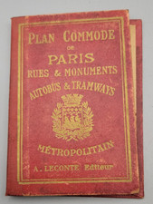 RARE VTG 1930s Paris Map Pocket Guidebook French Transit History Street Index picture
