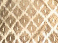 SCALAMANDRE Ikat Central Asian embroidery taupe warm white silk 1 yard picture