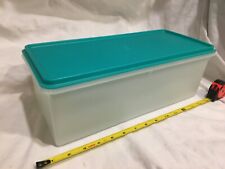 Tupperware Jumbo Bread Server Keeper Storage Container Clear Bottom Green Top picture