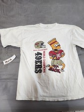 Vintage 80s San Francisco 49ers Forty Niners x Bart Simpsons NFL 49ers World... picture