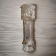 Clear Glass Geometric Hourglass Flower Vase 10” Tall Heavy Base Modern Decor picture