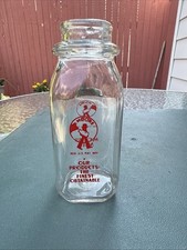 Vintage Milk Bottle Half Pint Moore Lancaster Pa Great Graphics picture