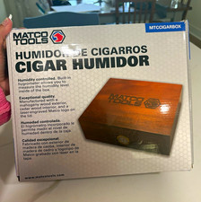 Matco Tools Wooden Cigar Humidor w/ Hygrometer in Wooden Box picture