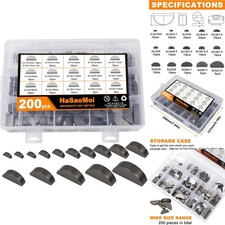 200PCS Metric Stainless Steel Half Moon Woodruff Key Kit 15 Sizes Assortment Set picture