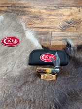 1984 Case 6 Dots 52009 1/2 Barlow Knife With Stag Handles Mint Case Logo Pouch picture