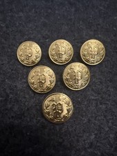 Police Uniform Buttons  - Lot of 6 - Waterbury USA - Large 7/8” Gold “P” - NOS picture