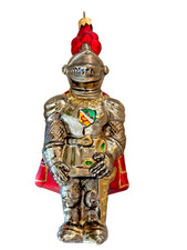 Knight in Armor Polonaise Komojza Medieval Glass Ornament in Original Box - RARE picture