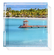 RARE NWT Limited 100% Authentic Jumby Bay Antigua Acryllic Tray picture
