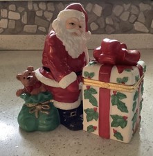Partylite JOLLY SANTA Votive / Tealight Candleholder,#P7251, w/ Hinged Box, MINT picture