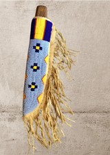 Native Beaded Knife Cover Leather Knife Sheath Red Indian Knife Western Covers picture