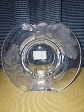 Vintage Lead Crystal Mikasa Studio Nova Floral Glass Dish Footed for Display picture