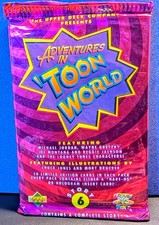🔥 1993 Upper Deck Adventures In Toon World Story 6 Unopened Pack  💥KABOOM💥 picture