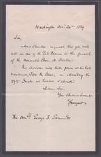 SAMUEL HOOPER - AUTOGRAPH NOTE SIGNED 12/24/1869 picture