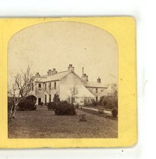 Large Home Residence with Conservatory attached Unknown Location Stereoview picture