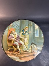 Antique Flue Cover 9” King Queen & Cat With Rabbit -Belgium picture