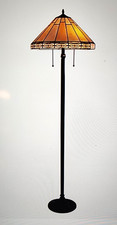 CHLOE Lighting BELLE Mission Tiffany-style Blackish Bronze 2 Light Floor... picture
