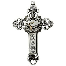 Silver Toned Graduation Wall Hanging Cross Jeremiah 29:11, 5 Inches | Grad Gift picture