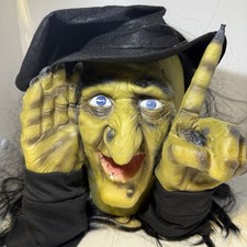 Scary Peeper Tapping Window Witch Animated Halloween Prop WORKS picture
