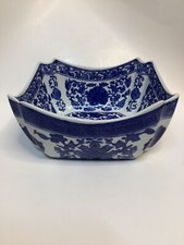 Vintage Blue & White Bowl Seymour Mann Fine Porcelain & China Serving Rare HTF picture
