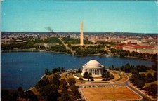 Aerial View Washington D.C. Jefferson Memorial Washington Monument  Posted 1965 picture