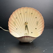 Vintage Mastercrafters Seashell Shell Lighted Lamp Clock Mermaid Seahorse Rare picture