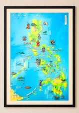 Original Philippines 1989 Denis Horvath Map - Original Hand-Painted Map picture