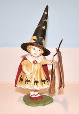 Halloween Bethany Lowe GIRL w/WITCH HAT Yellow Dress BROOM  ~Original Tag~ picture