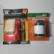 2 Vintage Pencil Sharpeners Sealed Nos Woolsworth Woolco Double Sharpener picture