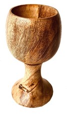 ALADEAN Wooden Goblet - Handmade Vintage Chalice Wine Drinking Cup, 6