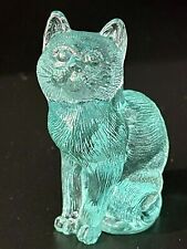 Vintage Mosser Glass Cat Aqua - Glows picture