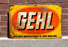 Vintage 1950s Original GEHL Brothers Farm Equipment Metal Advertising Sign 25” picture