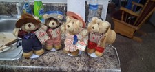 Vtg 1986 Wendy's Furskins Bear Set of 4 Plush Toys Boone Hattie Farrell Dudley  picture